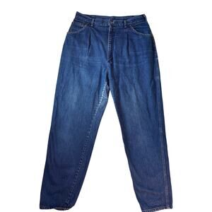 Vintage Lee Riders Mom Jeans Womens 36 Blue High Waisted Union Made in USA 80s